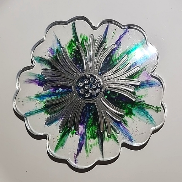 2 Peacock Resin Coasters. Beautiful handmade with love ❤️ Reversible, too!! - Picture 2 of 10